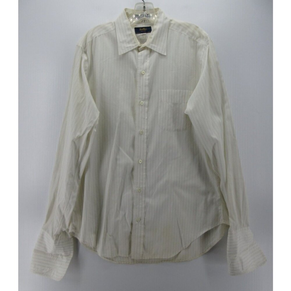 VINTAGE Sulka Shirt 16 Button Up Striped Pocket French Cuffs 80s 90s*